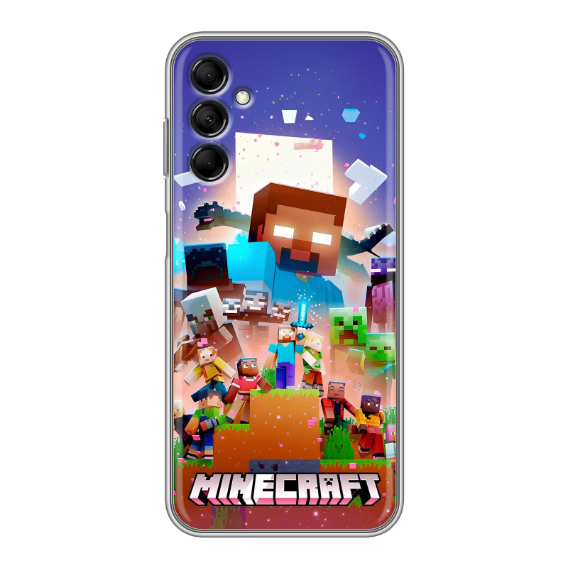 Силиконовый чехол на Samsung Galaxy M14 5G с принтом Майнкрафт Minecraft Силиконовый чехол на Samsung Galaxy M14 5G с принтом Майнкрафт Minecraft