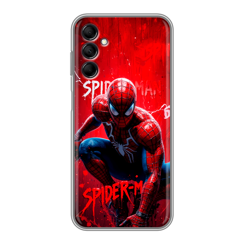 Силиконовый противоударный чехол на Samsung Galaxy M14 5G с принтом Spiderman Человек паук Силиконовый противоударный чехол на Samsung Galaxy M14 5G с принтом Spiderman Человек паук