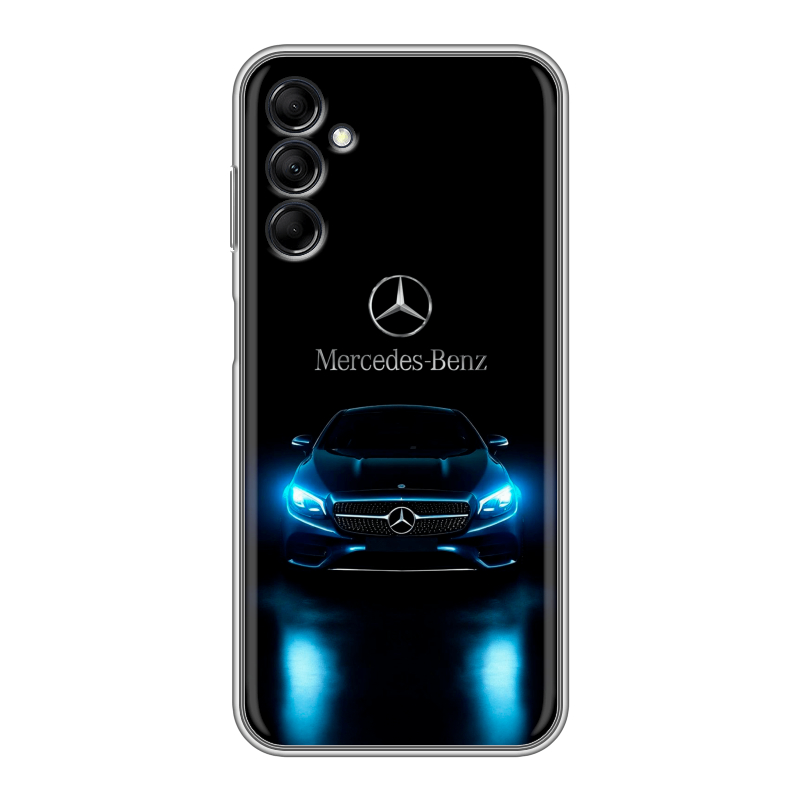 Силиконовый противоударный чехол на Samsung Galaxy M14 5G с принтом Mercedes Мерседес Силиконовый противоударный чехол на Samsung Galaxy M14 5G с принтом Mercedes Мерседес