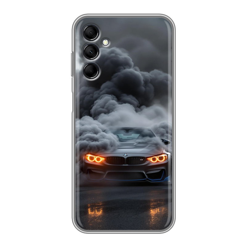 Силиконовый противоударный чехол на Samsung Galaxy M14 5G с принтом BMW БМВ Силиконовый противоударный чехол на Samsung Galaxy M14 5G с принтом BMW БМВ
