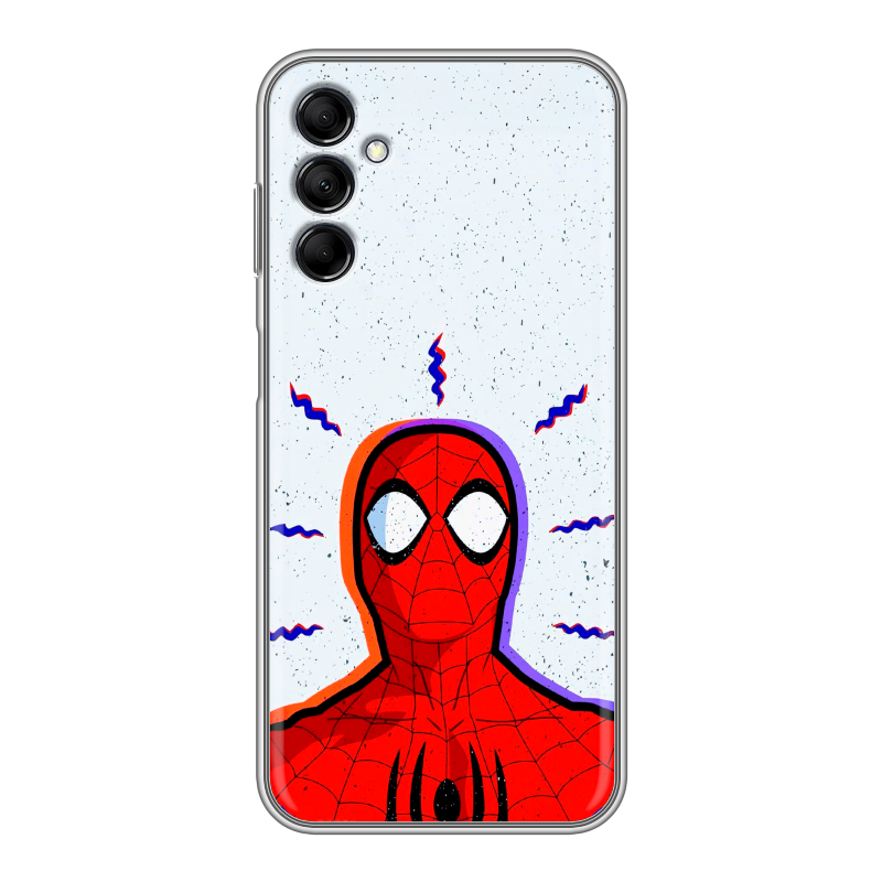 Силиконовый противоударный чехол на Samsung Galaxy M14 5G с принтом Spiderman Человек паук Силиконовый противоударный чехол на Samsung Galaxy M14 5G с принтом Spiderman Человек паук