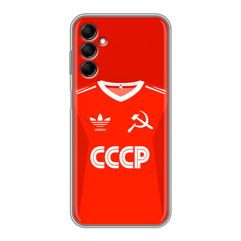 Силиконовый чехол на Samsung Galaxy M14 5G с принтом Флаг Герб СССР Силиконовый чехол на Samsung Galaxy M14 5G с принтом Флаг Герб СССР
