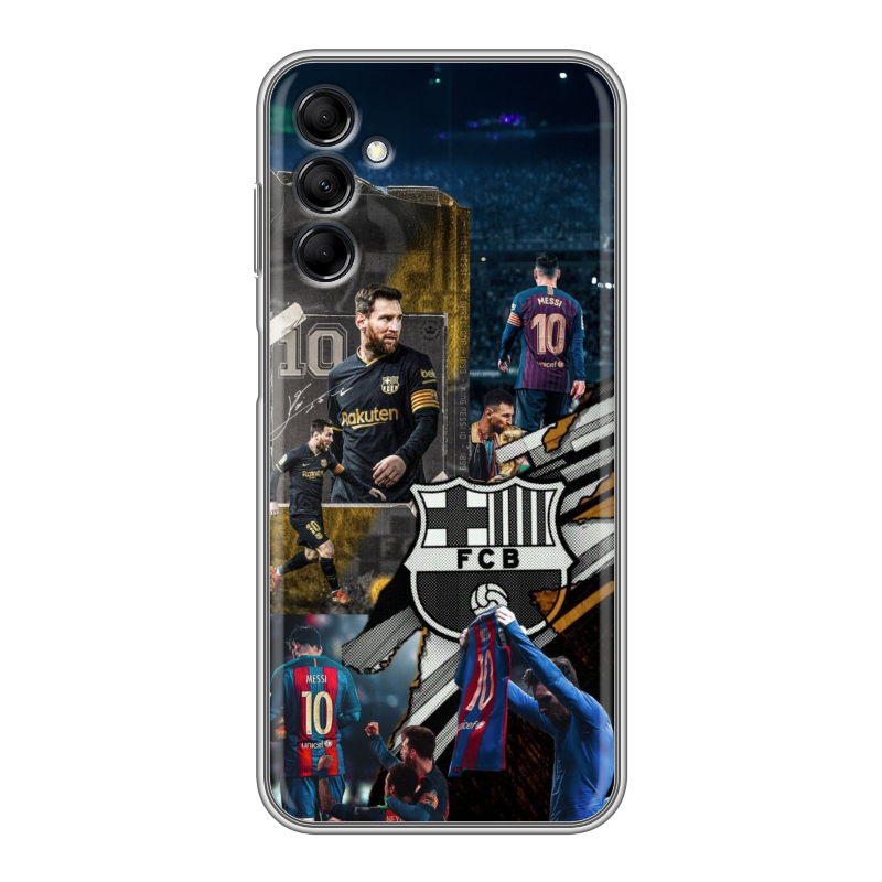 Силиконовый чехол на Samsung Galaxy M14 5G с принтом Messi Barcelona Силиконовый чехол на Samsung Galaxy M14 5G с принтом Messi Barcelona