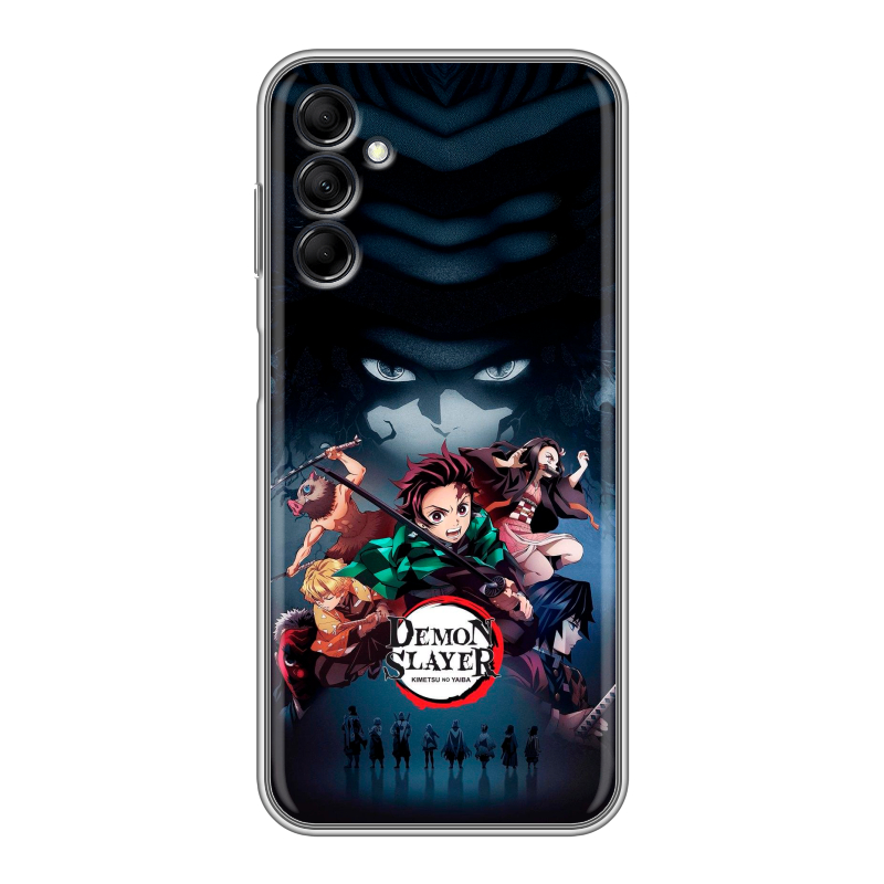 Силиконовый противоударный чехол на Samsung Galaxy M14 5G с принтом Demon Slayer Клинок рассекающий демонов Силиконовый противоударный чехол на Samsung Galaxy M14 5G с принтом Demon Slayer Клинок рассекающий демонов
