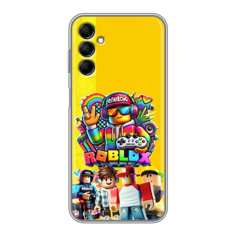 Силиконовый противоударный чехол на Samsung Galaxy M14 5G с принтом Roblox Роблокс Силиконовый противоударный чехол на Samsung Galaxy M14 5G с принтом Roblox Роблокс