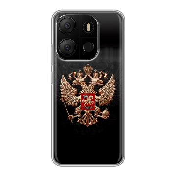 Силиконовый чехол на Tecno Pop 7 с принтом Герб России