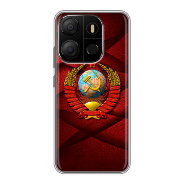 Силиконовый чехол на Tecno Pop 7 с принтом Герб СССР