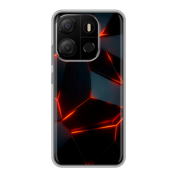 Силиконовый чехол на Tecno Pop 7 с принтом Яркие абстракции