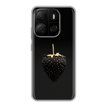 Силиконовый чехол на Tecno Pop 7 с принтом Черная клубника