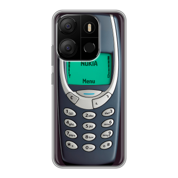 Силиконовый чехол на Tecno Pop 7 с принтом Старый телефон Силиконовый чехол на Tecno Pop 7 с принтом Старый телефон