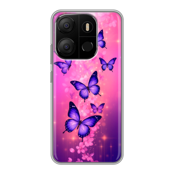 Силиконовый чехол на Tecno Pop 7 с принтом Бабочки