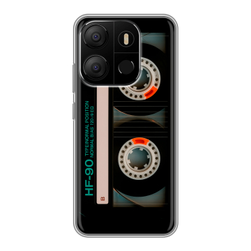 Силиконовый чехол на Tecno Pop 7 с принтом Кассета