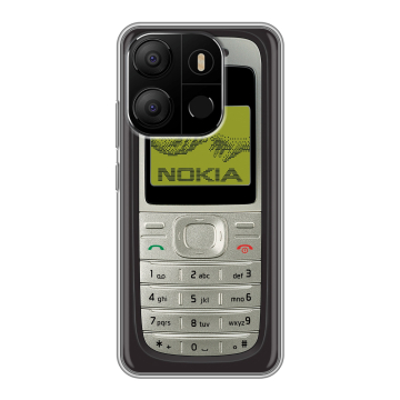 Силиконовый чехол на Tecno Pop 7 с принтом Ретро Нокия