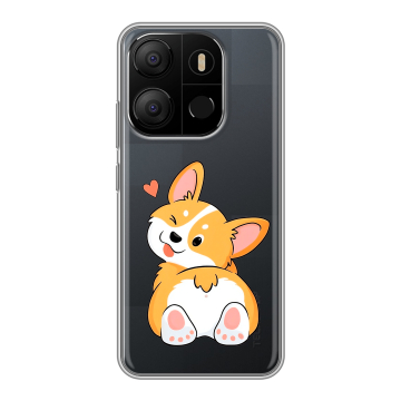 Силиконовый чехол на Tecno Pop 7 с принтом Корги