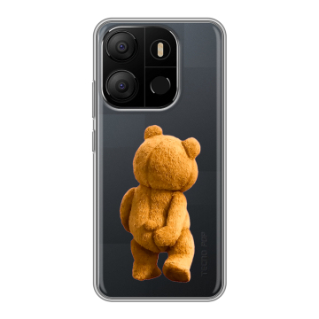 Силиконовый чехол на Tecno Pop 7 с принтом Медведь