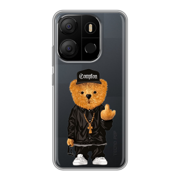 Силиконовый чехол на Tecno Pop 7 с принтом Плюшевый медведь