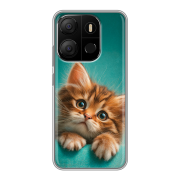 Силиконовый чехол на Tecno Pop 7 с принтом котенок