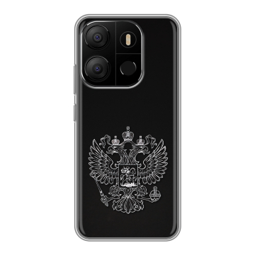 Силиконовый чехол на Tecno Pop 7 с принтом Герб России
