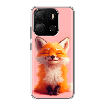 Силиконовый чехол на Tecno Pop 7 с принтом милая лиса
