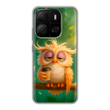 Силиконовый чехол на Tecno Pop 7 с принтом сова