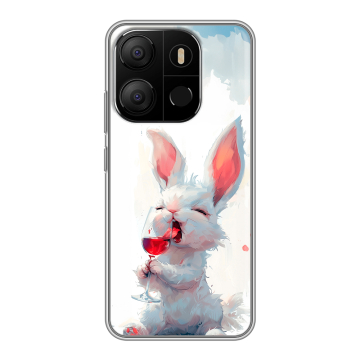 Силиконовый чехол на Tecno Pop 7 с принтом кролик зайчик