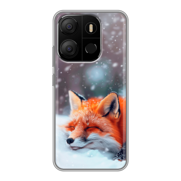Силиконовый чехол на Tecno Pop 7 с принтом лиса