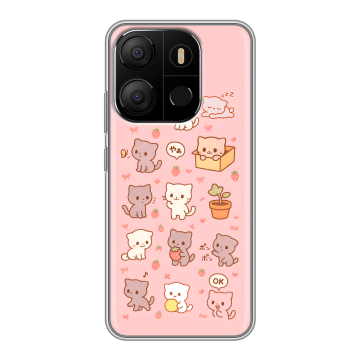 Силиконовый чехол на Tecno Pop 7 с принтом Hello Kitty Хелоу Кити