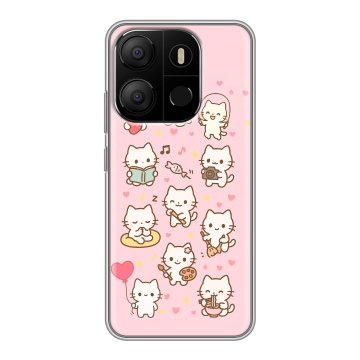 Силиконовый чехол на Tecno Pop 7 с принтом Hello Kitty Хелоу Кити