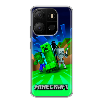 Силиконовый чехол на Tecno Pop 7 с принтом Майнкрафт Силиконовый чехол на Tecno Pop 7 с принтом Майнкрафт