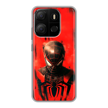 Силиконовый чехол на Tecno Pop 7 с принтом человек паук spiderman