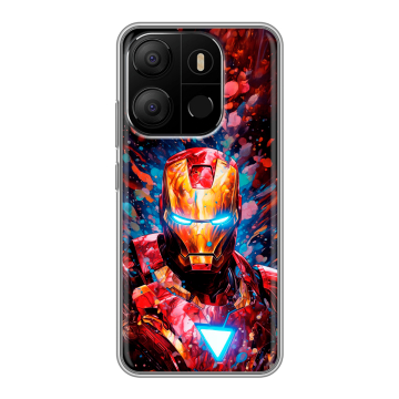 Силиконовый чехол на Tecno Pop 7 с принтом Железный человек Ironman