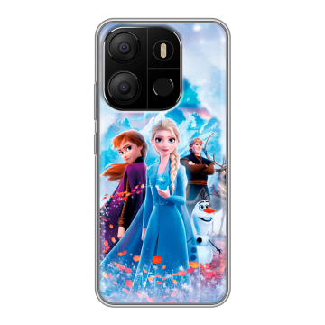Силиконовый чехол на Tecno Pop 7 с принтом Холодное сердце Frozen