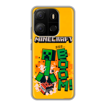 Силиконовый чехол на Tecno Pop 7 с принтом Майнкрафт Minecraft