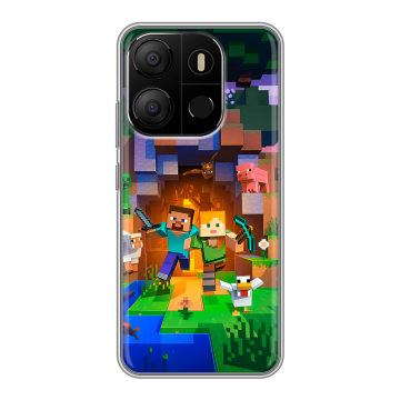 Силиконовый чехол на Tecno Pop 7 с принтом Майнкрафт Minecraft Силиконовый чехол на Tecno Pop 7 с принтом Майнкрафт Minecraft