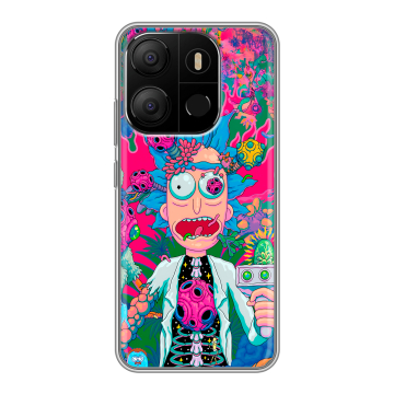 Силиконовый чехол на Tecno Pop 7 с принтом Рик и Морти Rick Morty