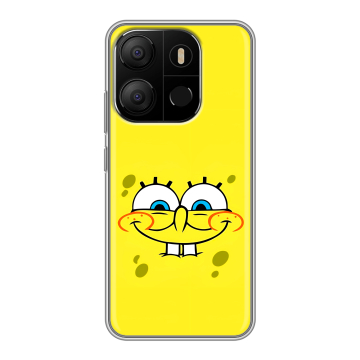 Силиконовый чехол на Tecno Pop 7 с принтом спанчбоб спанч боб