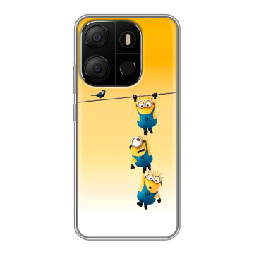 Силиконовый чехол на Tecno Pop 7 с принтом Миньоны
