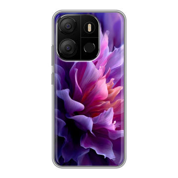Силиконовый чехол на Tecno Pop 7 с принтом женский цветы