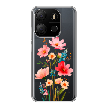 Силиконовый чехол на Tecno Pop 7 с принтом Цветы Силиконовый чехол на Tecno Pop 7 с принтом Цветы