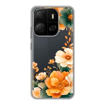Силиконовый чехол на Tecno Pop 7 с принтом Цветы принт Силиконовый чехол на Tecno Pop 7 с принтом Цветы принт