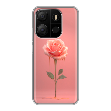 Силиконовый чехол на Tecno Pop 7 с принтом Розовая роза Силиконовый чехол на Tecno Pop 7 с принтом Розовая роза
