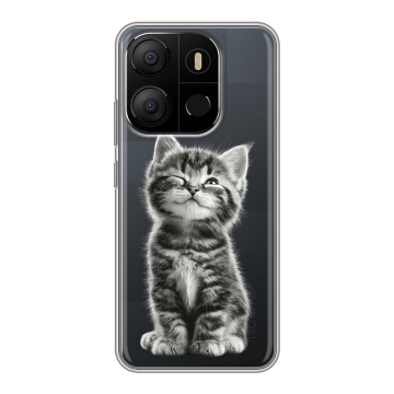 Силиконовый чехол на Tecno Pop 7 с принтом Котенок