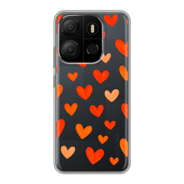 Силиконовый чехол на Tecno Pop 7 с принтом Сердечки Силиконовый чехол на Tecno Pop 7 с принтом Сердечки