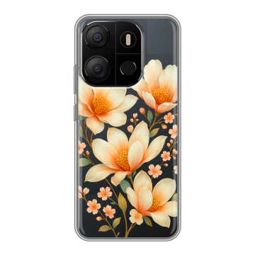Силиконовый чехол на Tecno Pop 7 с принтом Цветы Силиконовый чехол на Tecno Pop 7 с принтом Цветы