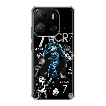 Силиконовый чехол на Tecno Pop 7 с принтом Реал Роналдо