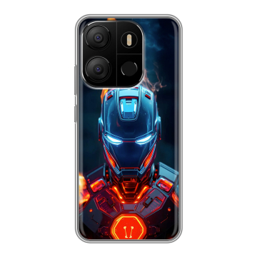 Силиконовый чехол на Tecno Pop 7 с принтом IronMan Железный человек