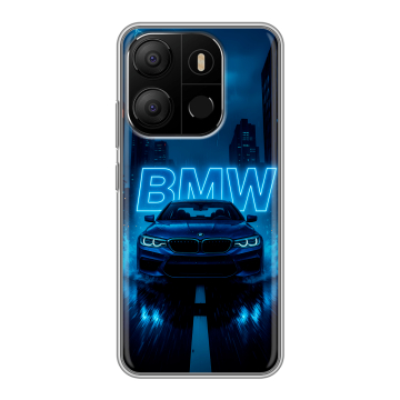 Силиконовый чехол на Tecno Pop 7 с принтом BMW БМВ