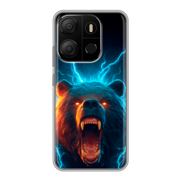 Силиконовый чехол на Tecno Pop 7 с принтом Медведь Силиконовый чехол на Tecno Pop 7 с принтом Медведь