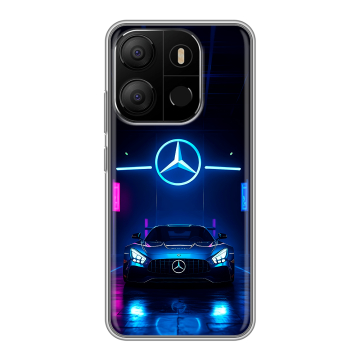 Силиконовый чехол на Tecno Pop 7 с принтом Mercedes Мерседес