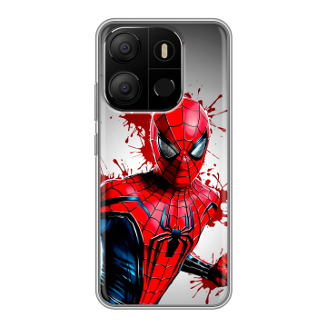 Силиконовый чехол на Tecno Pop 7 с принтом Spiderman Человек паук